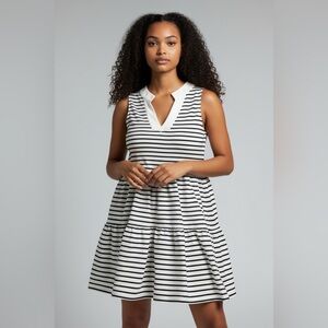 Eliza J Women’s Blue & White Striped Sleeveless Dress – Size M